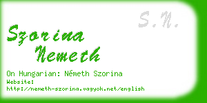 szorina nemeth business card